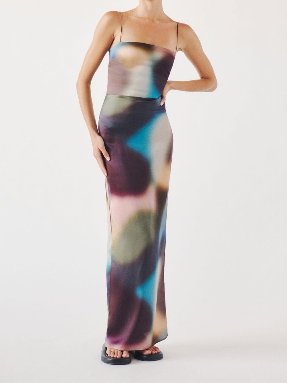 Reformation Frankie Silk Blur Dress (size 8) (NWT)